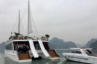 Luxury FULL DAY on High-end Catamaran HALONG BAY  and LAN HA BAY Cruise