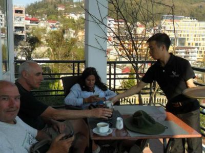 Balcony & restaurant